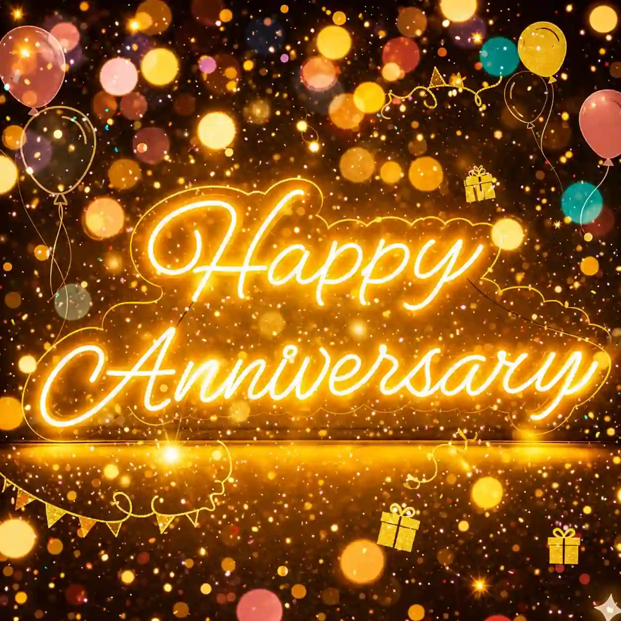 Happy Anniversary Neon Light